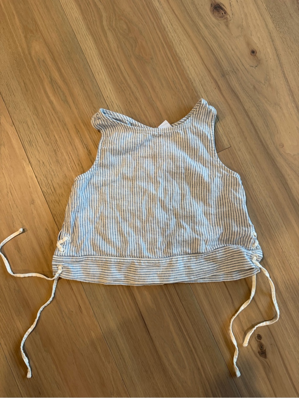 Old Navy Striped Side-Drawstring Tank - Light Blue & White